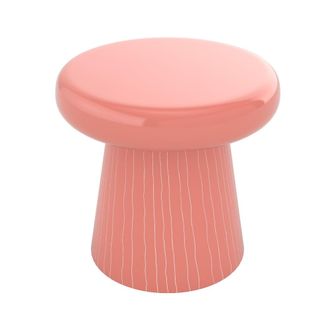 Rendez-Vous D&eacute;co Mesa auxiliar redonda de metal rosa