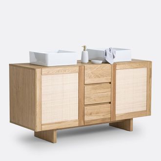 La Redoute Interieurs Dubbele wastafel met rotanriet L145cm, Arty