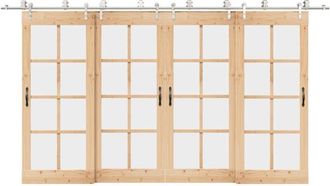 vidaXL Kit De Herrajes Para Puerta Corredera 400 Cm Acero Plateado Vidaxl
