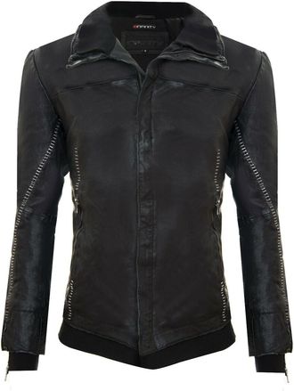 Infinity Leather Handstitched Leather Biker Jacket-sen