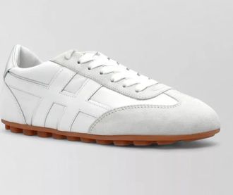 Hogan olympia nappa leather suede low sneakers