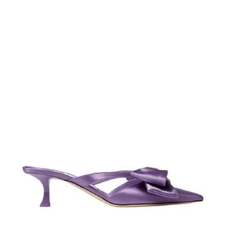 Jimmy Choo London Flaca 50Mm Wisteria Satin Mules, Brand Size 35 ( US Size 5 )