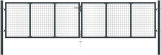vidaXL Vidaxl - Puerta De Jard&iacute;n De Malla De Acero Galvanizado, 400 X 75 Cm, Gris