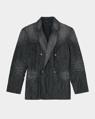Diesel Men & apos;s D-Kot-Fsj Denim Double-Breasted Blazer