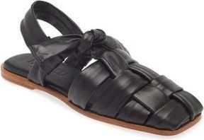 Hereu Bena Square Toe Slingback Sandal in Black/Natural at Nordstrom Rack, Size 5.5Us / 36Eu