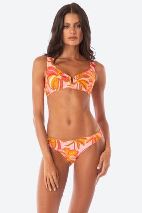 Maaji Maaji Sublimity Bikini Bottom Womens Pink Palms Stretch Swimwear DDR2149