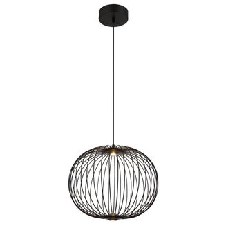 Netlighting Galway 50cm Wire Frame Pendant Ceiling Light Matt Black LED 3000K