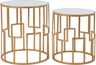 Premier Housewares Avantis Set Of 2 Round Side Tables
