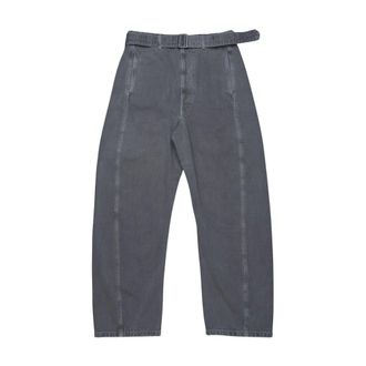 Christophe Lemaire Jeans, Heren, Grijs, S, Lichtgrijze Twisted Belted Broek