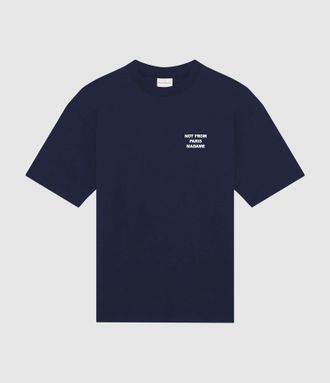 Dr&ocirc;le de Monsieur Tee Shirt Bold Slogan Navy
