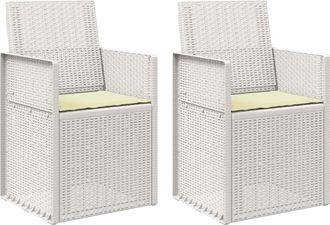 vidaXL Sillas De Comedor De Jard&iacute;n 2 Uds. Y Crema Pp Vidaxl