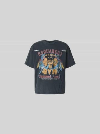 Dsquared2 T-Shirt aus reiner Baumwolle in Anthrazit, Gr&ouml;&szlig;e XL