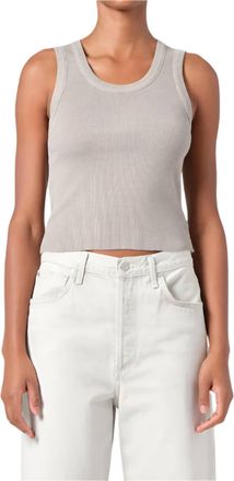 A Gold E Shrunken Poppy Tank Top In Drab