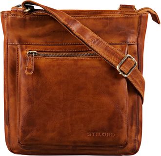 STILORD Kaja Vintage Leather Bag for Women Small Shoulder Cross Body Handbag Evening Work Ladies 9.7 inch Tablet Bag, Colour:larino - brown
