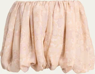 Chlo&eacute; Painted Flowers Silk Shorts