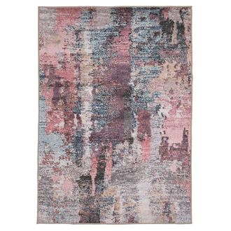 Kukoon Blue Pink Multi Colour Abstract Living Room Area Rug Bedroom Floor Mat | Size: 120 cm x 170 cm