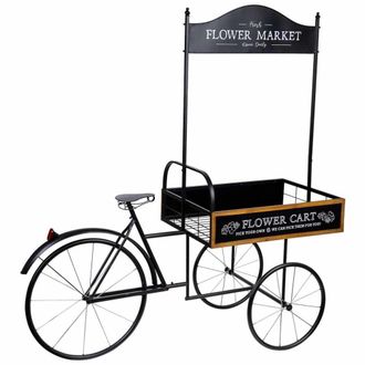 Wanderlust Deco Bici expositor de madera y metal con bandeja 160x64x167h cm