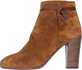 Pantanetti Su&egrave;de enkellaarsjes 16161A - Dames - Laarzen met Hak - Bruin - 37 EU - Su&egrave;de - Schoenen