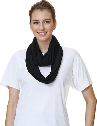 Lina & Lily Premium Modal Jersey Knit Womens Infinity Scarf Snood Lightweight (Black)