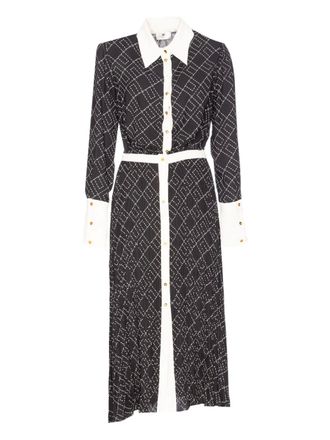 Elisabetta Franchi printed midi shirt dress - Black