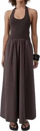 St.Agni Halter Gathered Dress In Chocolate