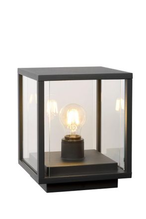 Lucide CLAIRE Dimmable Stylish Outdoor Vintage LED Pedestal Light 1xE27 in Black