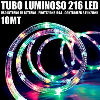 Trade Shop Trade Shop - Tubo Luminoso 216 Led Multicolor 10 Mt 3vie Uso Interno / Externo + Controlador