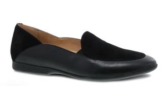 Dansko Womens Lace Glazed Slip-On Loafer In Black