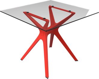Resol Mesa Cuadrada 90x90 Vela S Resol Cristal Rojo Transparente