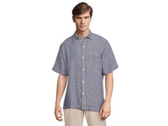 Tommy Bahama Short Sleeve Paradise Breezer Mens T Shirt Island Navy : SM, Linen