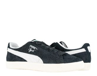 Puma Mens Puma Clyde Hairy Suede Sneakers 393115-02 Puma Black Frosted Ivory