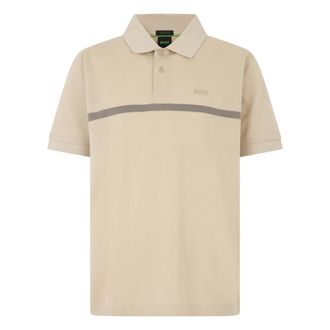 HUGO BOSS Hugo, Polo Shirts, male, Beige, Size: 2XL Short sleeve polo with logo