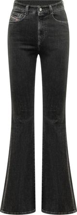 Diesel Black Flared High Rise Jeans