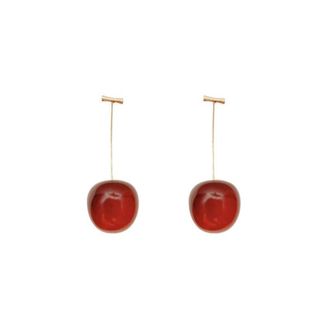 Generic Cherry Fruit Drop Earrings for Women, Long Dangle Earrings with Cherry Pendant Multicoloured