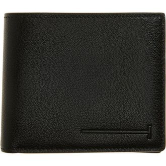 Tom Ford Elongated T-Line Classic Bifold Goatskin Leather Wallet in Black at Nordstrom