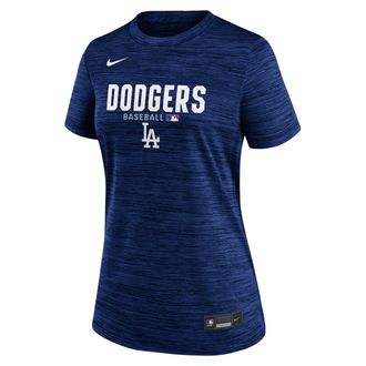 Nike Los Angeles Dodgers Authentic Collection Velocity Nike Womens Dri-FIT MLB T-Shirt in Blue | 03EY47XLD-RMG
