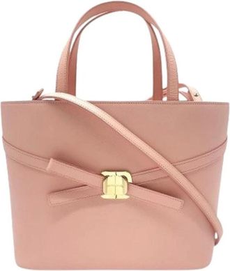 Ferragamo Pre-owned Schoudertote Tas - Dames - Vintage Handtas - Roze - ONE Size - Leer - Vintage
