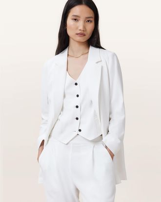 AllSaints Polyester Aleida Lightweight Tri Waistcoat, Size: UK 16/US 12