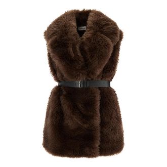 P.A.R.O.S.H. Mouwloze Vest - Dames - Bodywarmers - Bruin - S - Polyester - Jassen