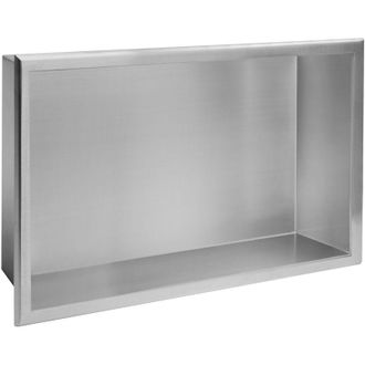 Rea MENSOLA DA INCASSO 02 30x45x10 ACCIAIO SPAZZOLATO SKU REA-05601