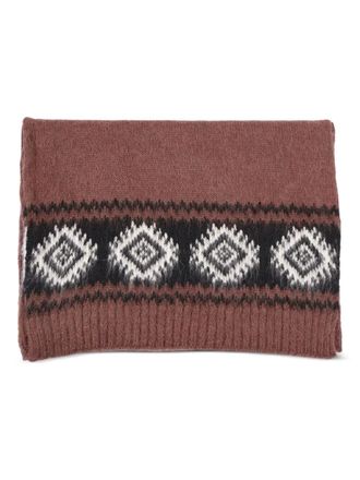 Ermanno Scervino geometric-pattern scarf - women - Polyester/Polyamide/Alpaca - One Size - Brown