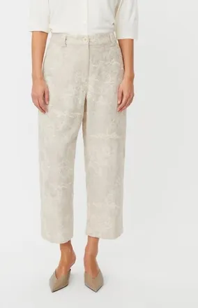 Masai Mapaelith Embroidered Cropped Trousers in Natural at Nordstrom, Size Xx-Large