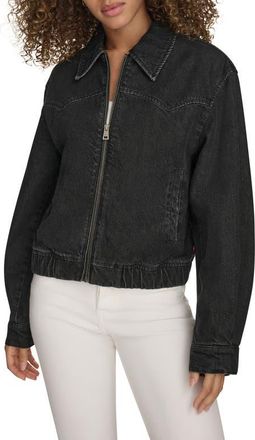 Levi's Western Denim Bomber Jacket in Black Wash Denim at Nordstrom, Size X-Small