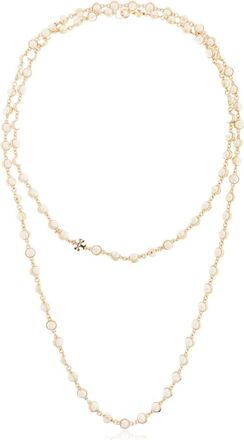 Tory Burch Glass Pearl Necklace - Dames - Kettingen - Geel - ONE Size - Accessoires