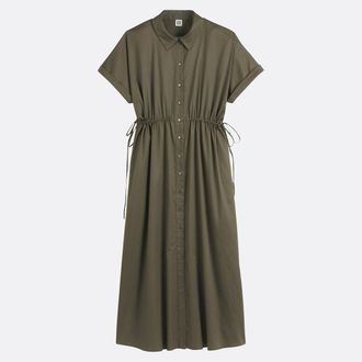 La Redoute Collections Lange jurk met overhemdkraag, strak in de taille