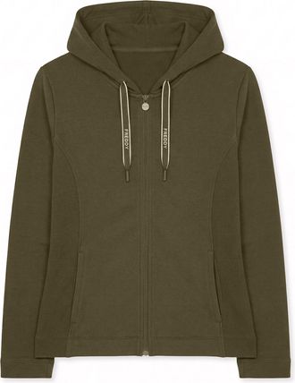 Freddy Felpa slim full-zip con inserti e cappuccio in costina