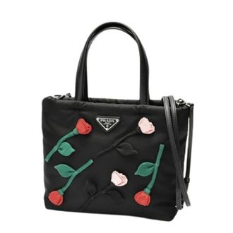 Prada Pre-owned Handbags, female, Black, Size: ONE SIZE Pre-owned Vintage Nylon Shoulder Bag