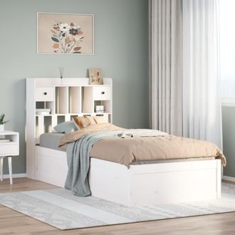 Berkfield Home Bed Frame without Mattress White 75x190 cm Small Single Solid Wood Pine