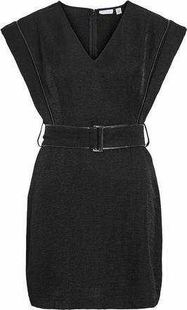 Vila Korte jurk met riem en korte mouwen