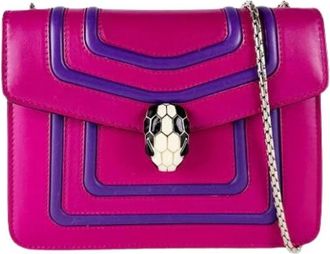 Bulgari Pre-owned Vintage Schoudertas - Dames - Vintage Schoudertas - Paars - ONE Size - Leer - Vintage